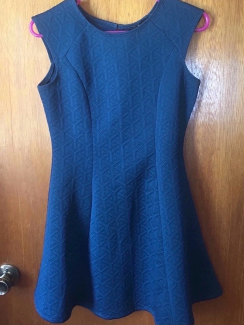 Sleeveless Textured Fit & Flare Dress